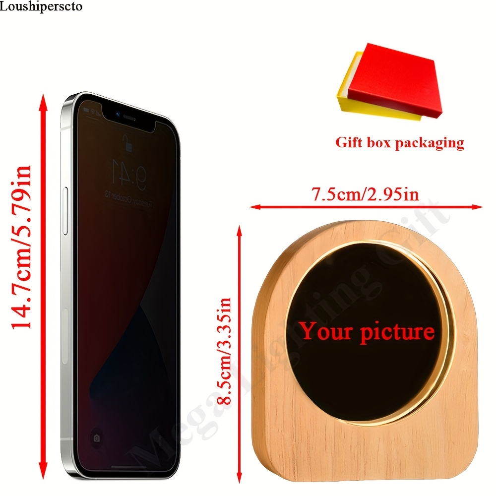 TEMU Custom Crystal Photo Led Night Light Bedroom Office Decoration Mother's Day Thanksgiving Day Valentine's Day Christmas Teachers ' Day Birthday