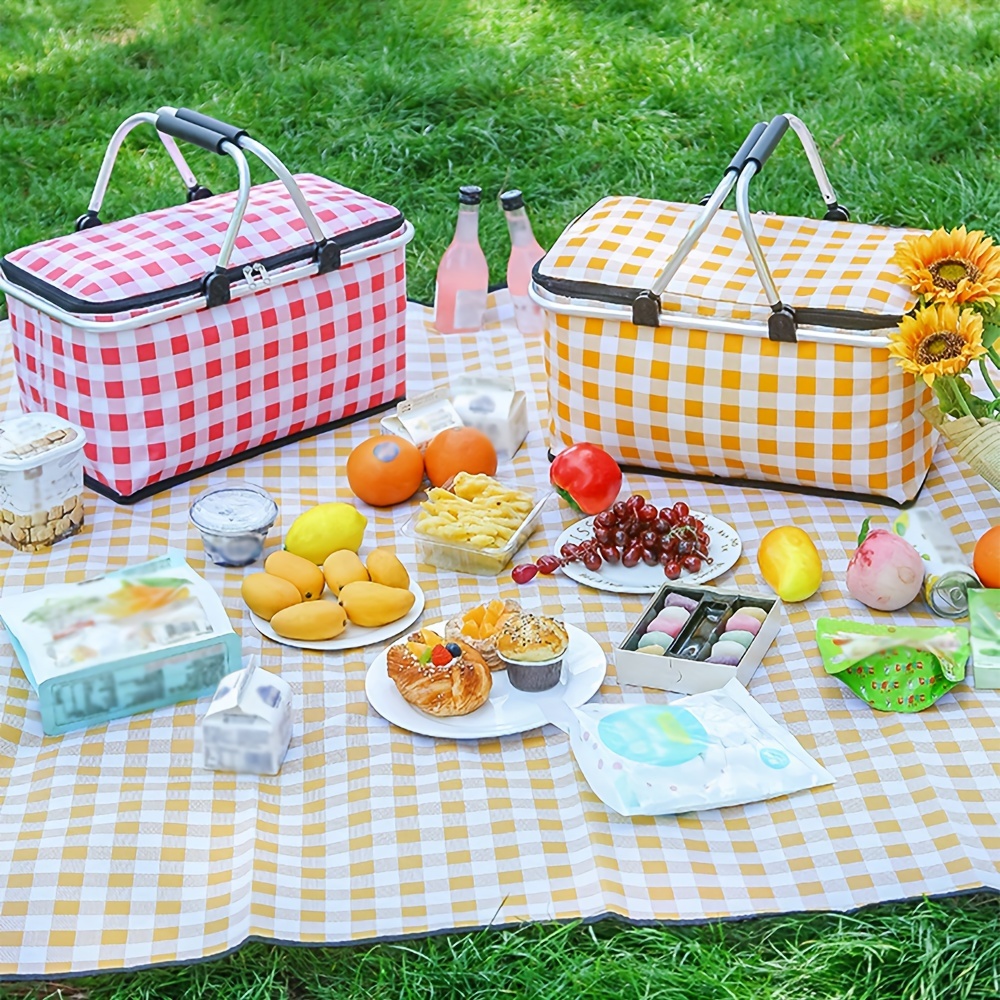 Foldable Picnic Basket Camping Gear Outdoor Storage Bag - Temu