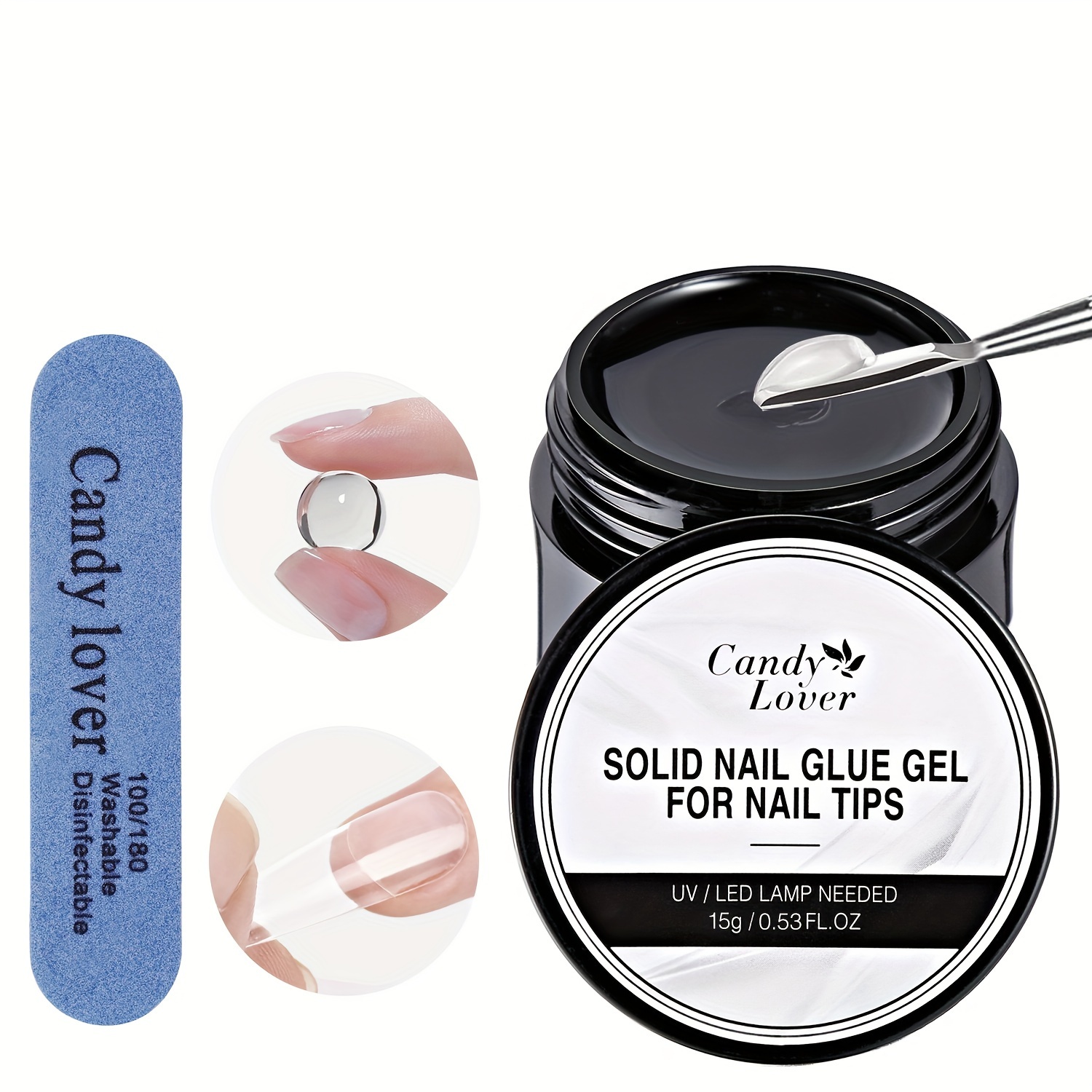

Solid Nail Glue Gel - 30g Gap-filled Gel Nail Glue For Nail Tips Press On Nails, Upgrade Cure Needed Uv Nail Glue For Acrylic Nails, Long Lasting Strong Gel Glue For Fake Nails