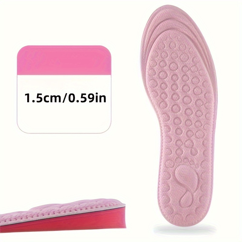 TEMU 2pcs Semelles Intérieures Confortantes Rose pour Augmenter - Matériau EVA Respirant, Parfaites pour Baskets & Bottes