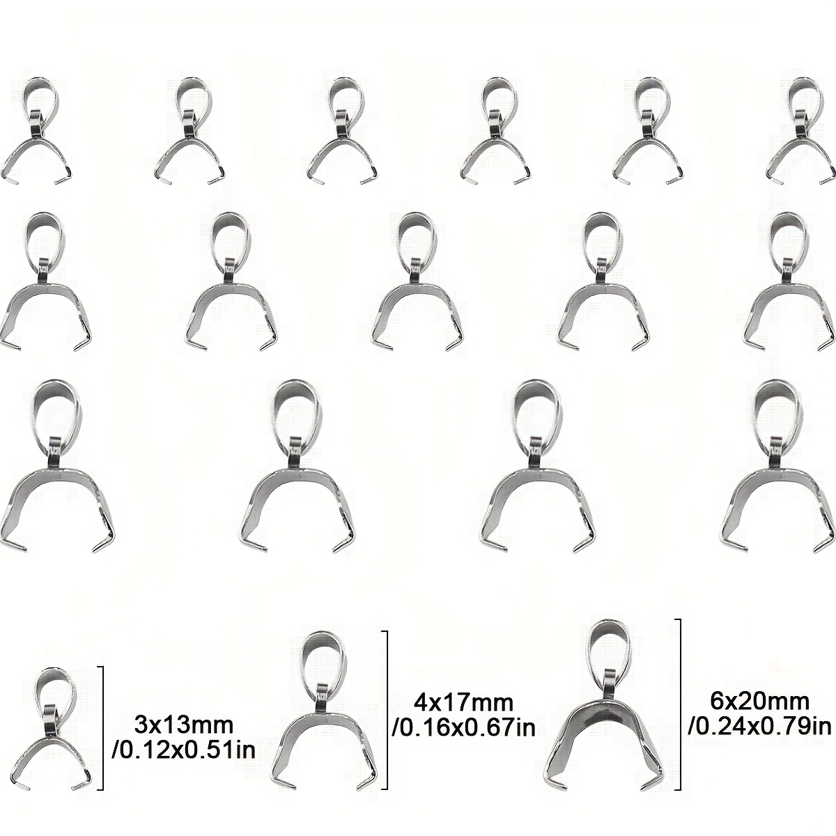 Image of 20pcs Stainless Steel Melon Seed Pendant Clip , Hypoallergenic Color , Non-fading U-shaped Clip , Handmade Bracelet Necklace Pendant Tag Pendant Clip