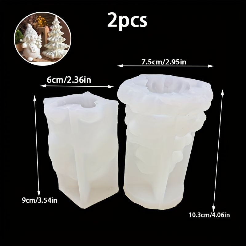 E-shop 2-teiliges Silikonform-Set niedlicher Schneemann Kombinationsornament Dekorationen Zement Gips Silikonformen Heimdekoration Formen DIY Tonformen