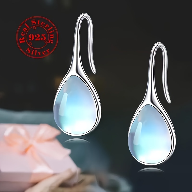 TEMU Elegant Pendant Earrings - Low Allergy 925 Sterling Silver, Minimalist Design, Perfect For Casual Wear And Gift