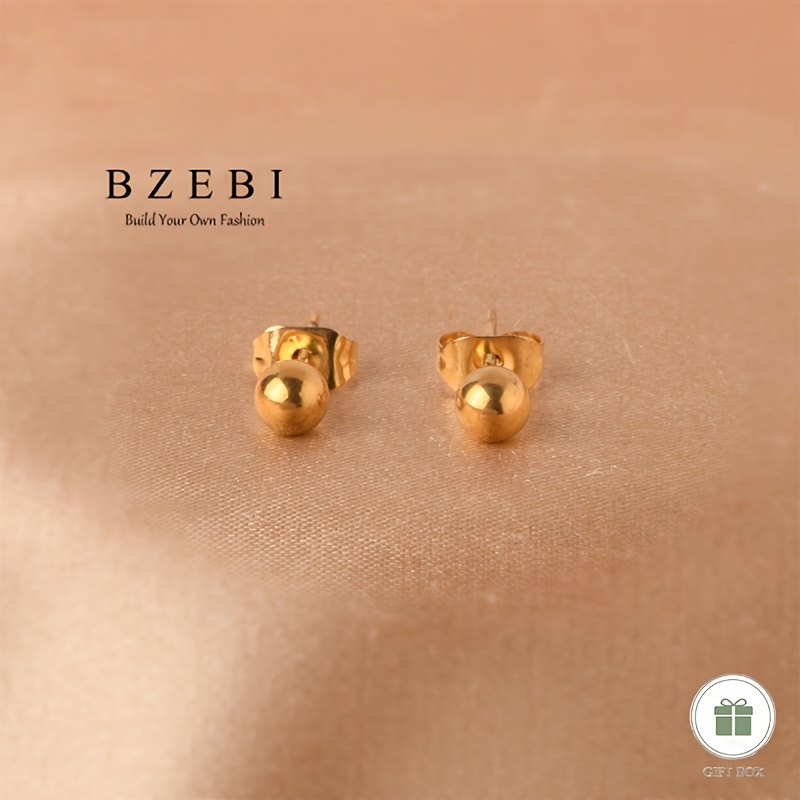 A Pair Of Women's Fashion Stud Earrings, Round Bead Earrings, Shining Jewelry, Elegant And Simple, Christmas Valentine's Day Mother's Day New Year Birthday Gift With Gift Box 321e