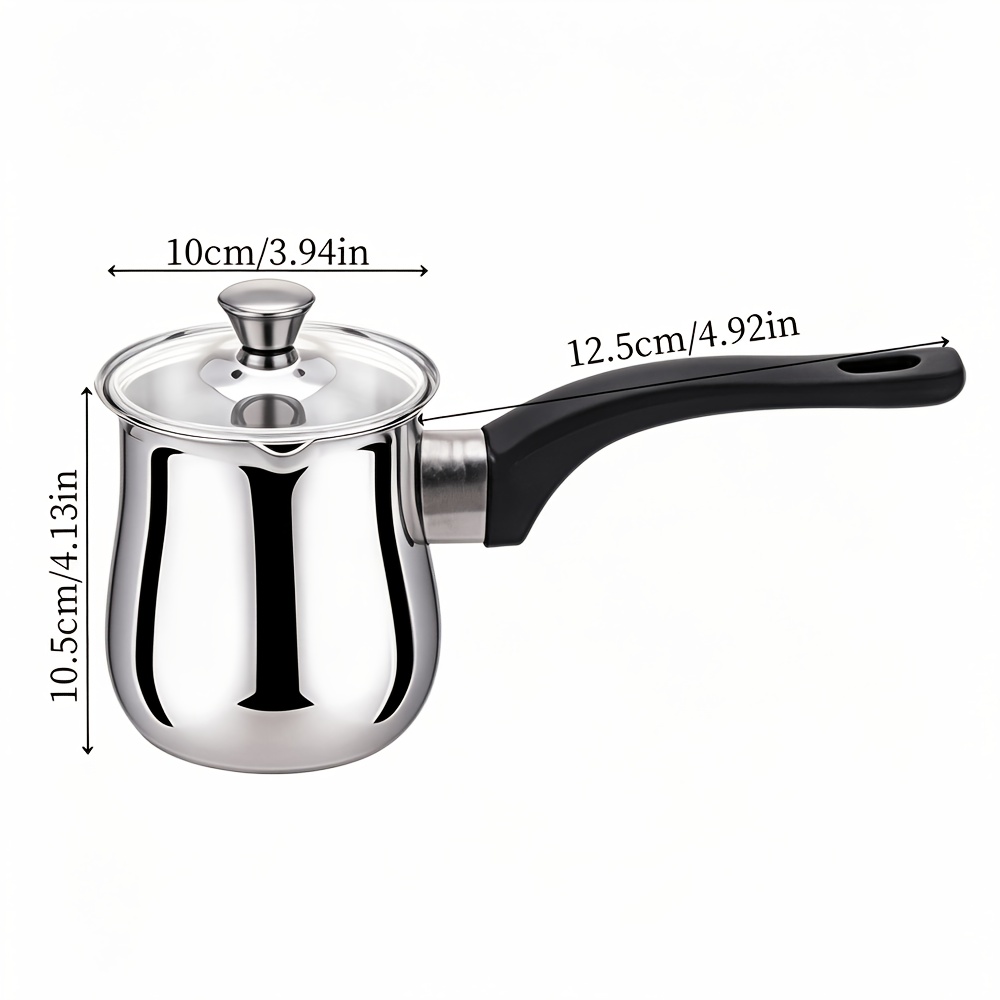 TEMU Pot à Lait en Acier Inoxydable, 9 cm, Chauffe-Lait/Tasse/Pot à Lait en Acier Inoxydable pour Cuisine Domestique, Petit Chauffe-Lait, Convient