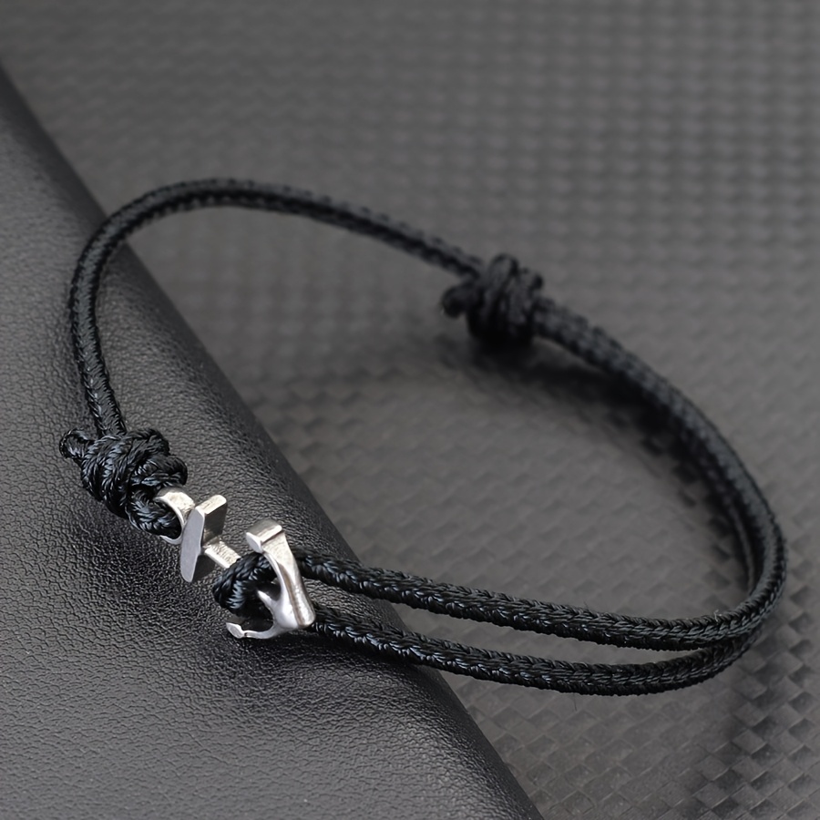 TEMU Pulsera de de Moda para Hombres, Cuerda de 2mm Tejida a , Ajustable, Regalo de Joyería para y , Pulseira