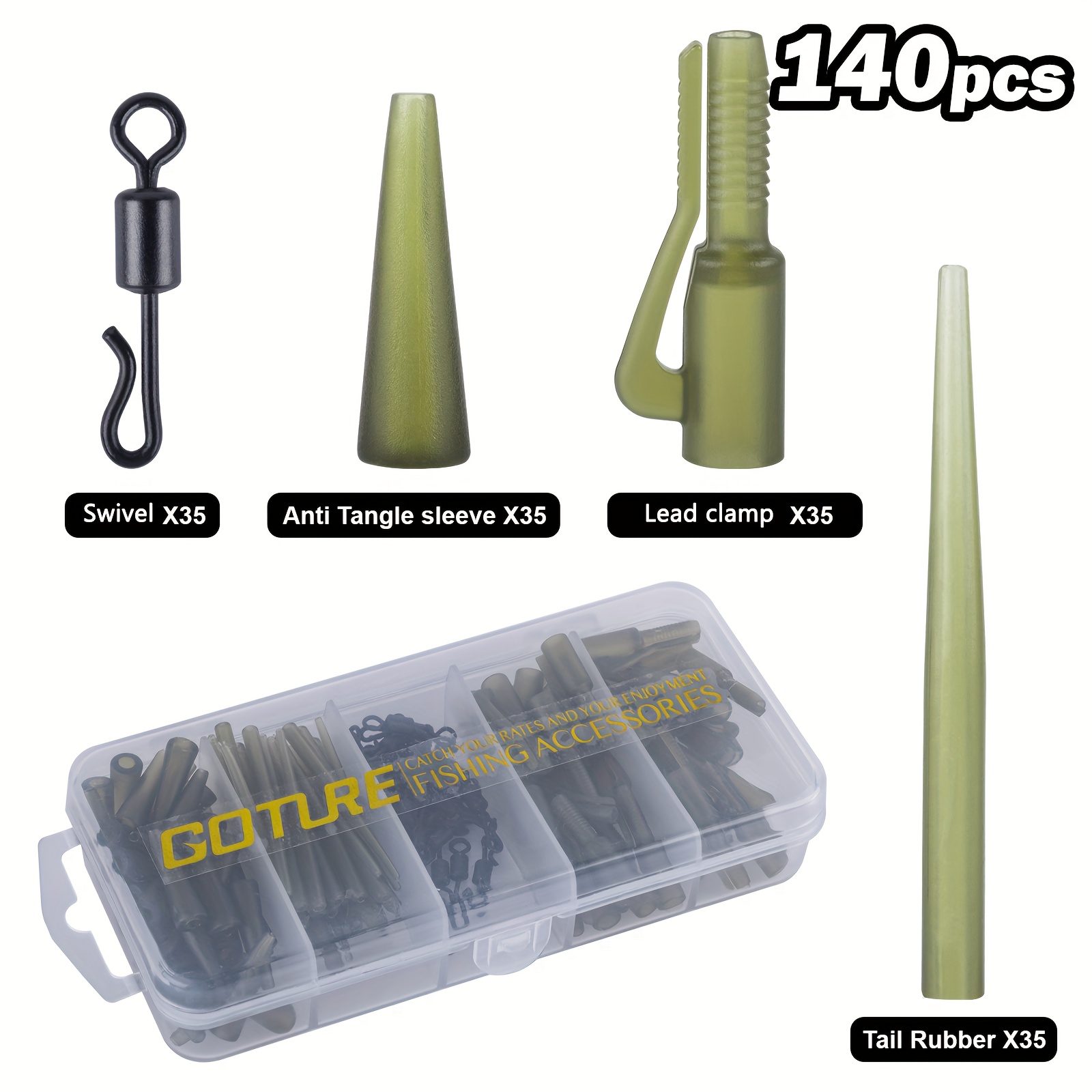 Image of Goture 60/100/120/140pcs Carp Fishing Tackle Box Set Fishing Accessories Kit Suitable For Beginners Carp Fishing