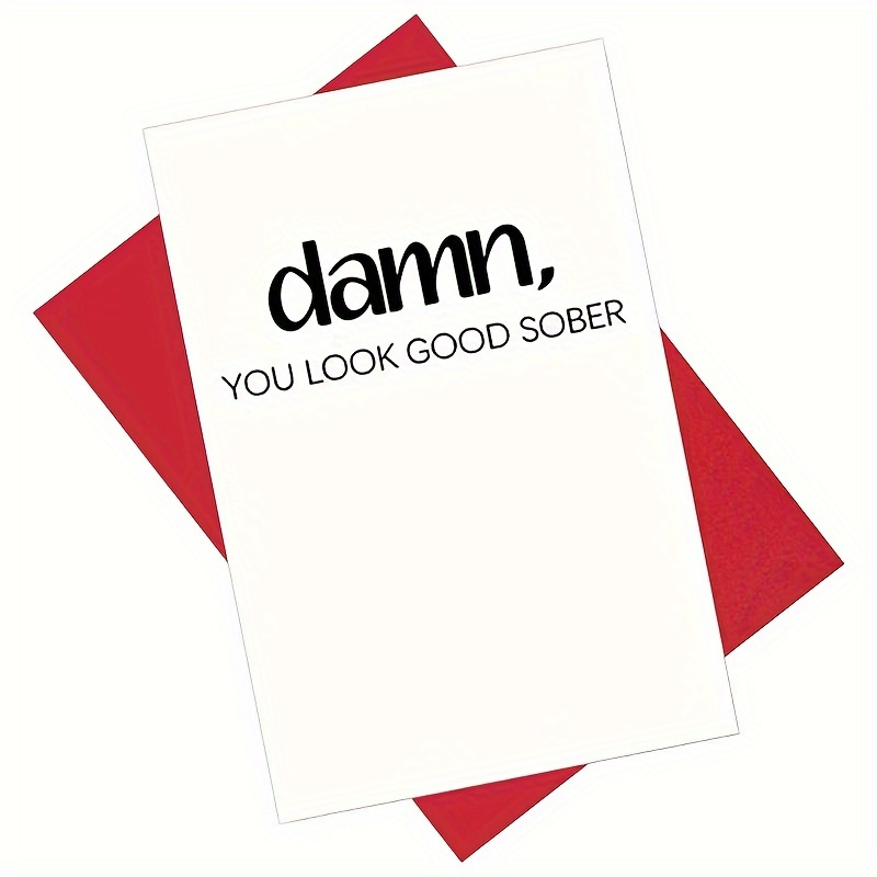 Funny Sober Anniversary Card for Funny Creative Greeting Card Rude  Sobriety Recovery Card for Him Her, Sobriety Gift for Women
