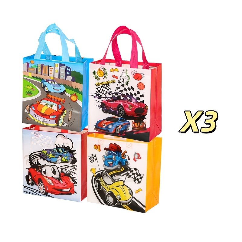 TEMU 12pcs Cartoon Car Gift Bags, Non-woven Tote Bags Suitable For Parties, Birthdays, Graduations, Festivals, Etc., With Durable Handles, 23x22x11cm