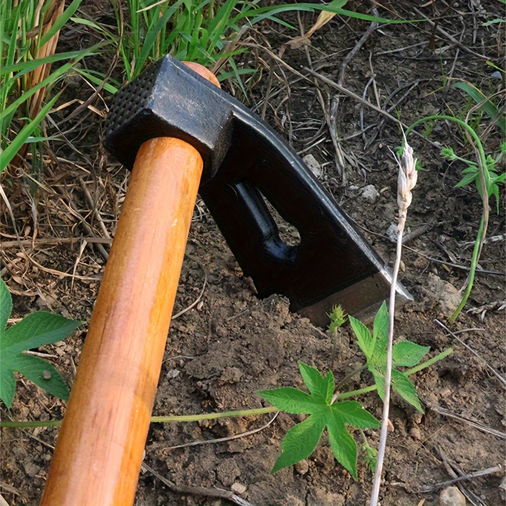 1pc planing tool hoe garden hoe digging hoe weeding hoe household digging tool gardening planting wooden handle portable garden hand tool handheld classic digging tool tool for planting flowers and vegetables suitable for outdoor camping