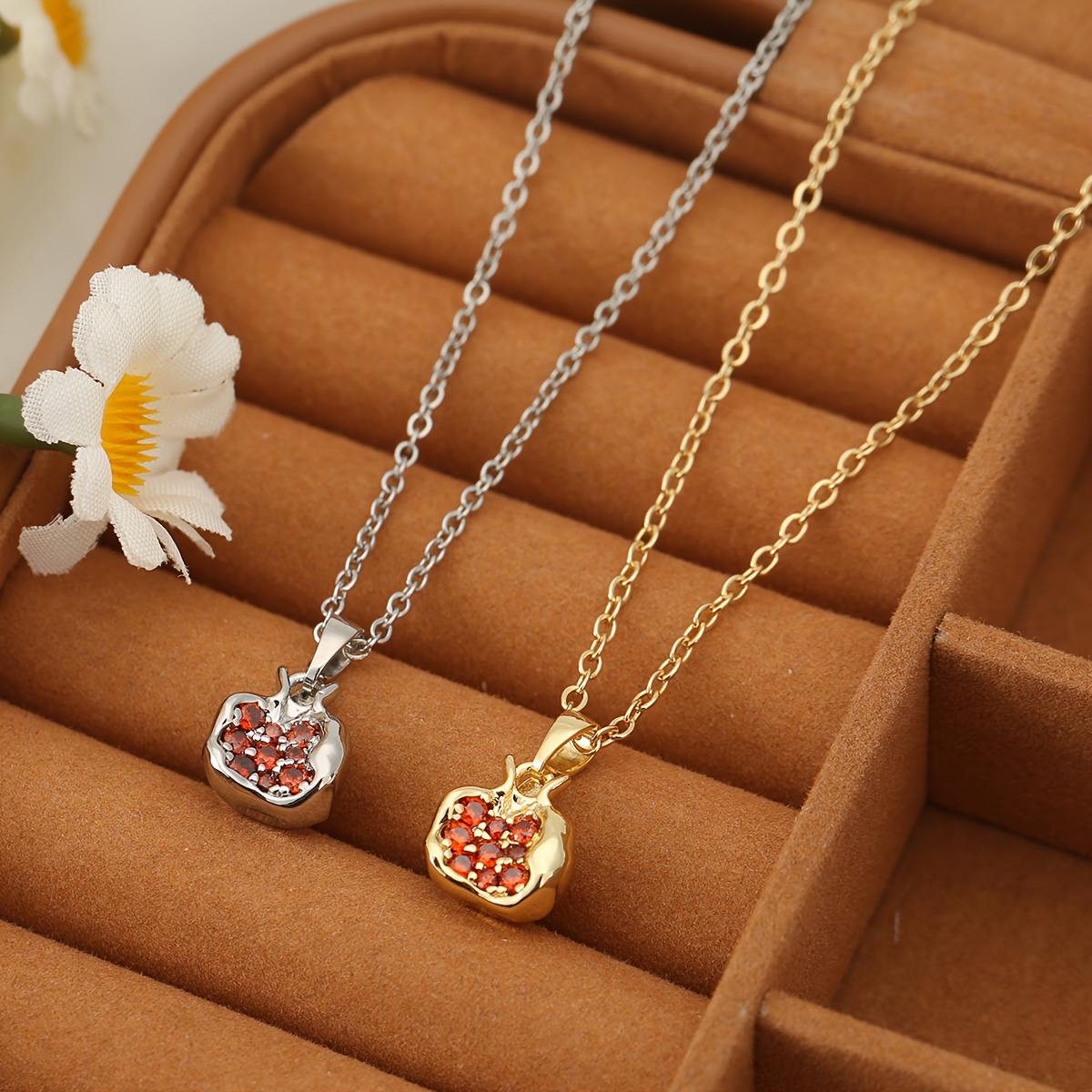 Copper Pomegranate Fashion Pendant Necklace, Exclusive Valentine's Gift
