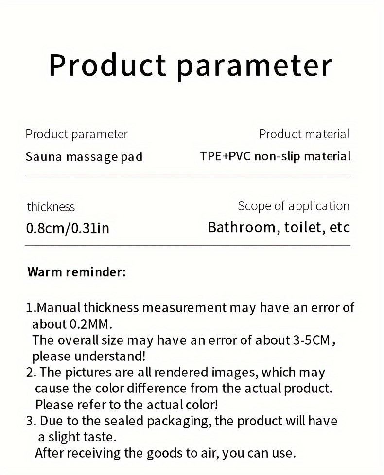 1pc of   brand christmas pvc anti slip bathroom mat bathroom mat with rubber backing and drainage holes soft shower mat suitable for bathtub shower floor mat bathroom mat simple and stylish bathroom decoration mat 16 9 23 6 inches best for christmas Product details 11