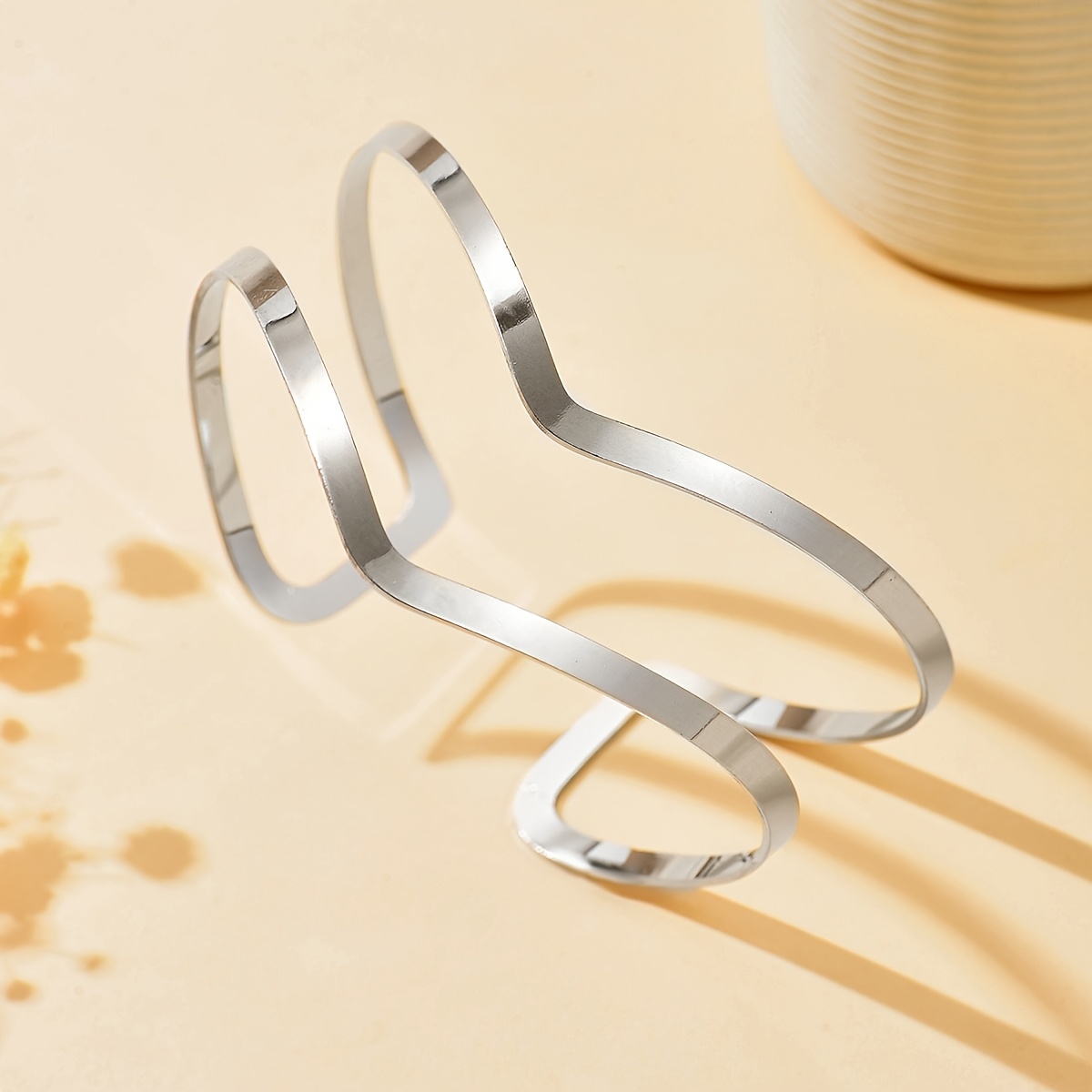 Women's Bohemian Retro Geometric V-Shape Double Layer Open Bangle
