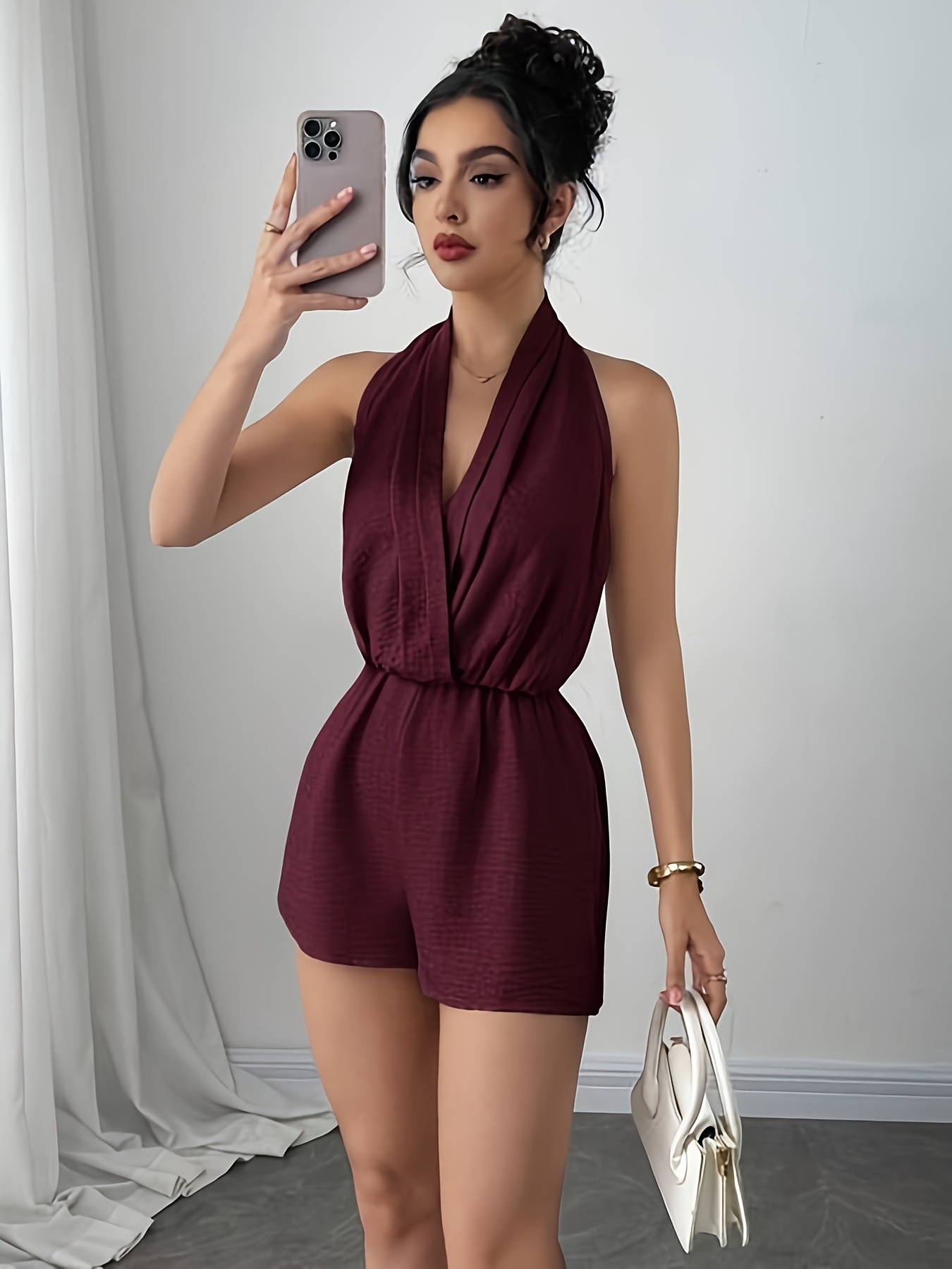 Un mono elegante y sofisticado para mujer con un diseño romántico de espalda descubierta, perfecto para fiestas, vacaciones, citas, bodas y cumpleaños. "Estilo Dirigente" - Imagen 5