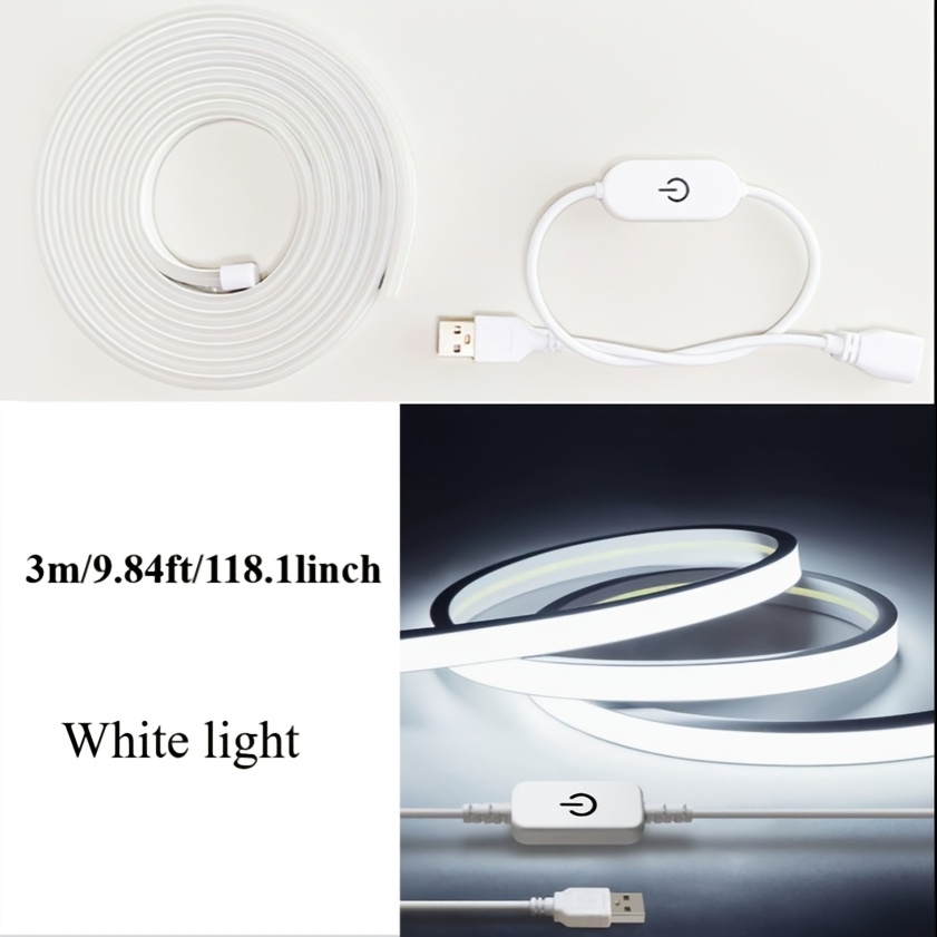 smart touch controlled led neon light strip warm   39 37 inches 78 74 inches 118 1 inches 196 85 inches usb powered dimmable diy flexible and cuttable suitable for indoor outdoor use mirrors tvs computers wardrobes stairs
