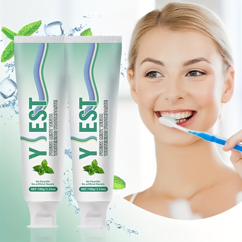 2pcs Whitening Nano Gel Toothpaste - Fluoride-Free, Stain Fighter Suitable for Teeth & Gums, Fresh Breath, Deep Cleaning Gel, Whitening Gel for Teeth, 100g Each Tube