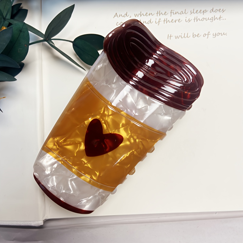 TEMU 1pc Coffee Cup Shaped Hairpin, Durable Acrylic Material, Body -shaped Decoration, The Overall Exquisite And Creative, Which Can Add A Sense Of Fashion And Fun To The Hairstyle, Fashionable And