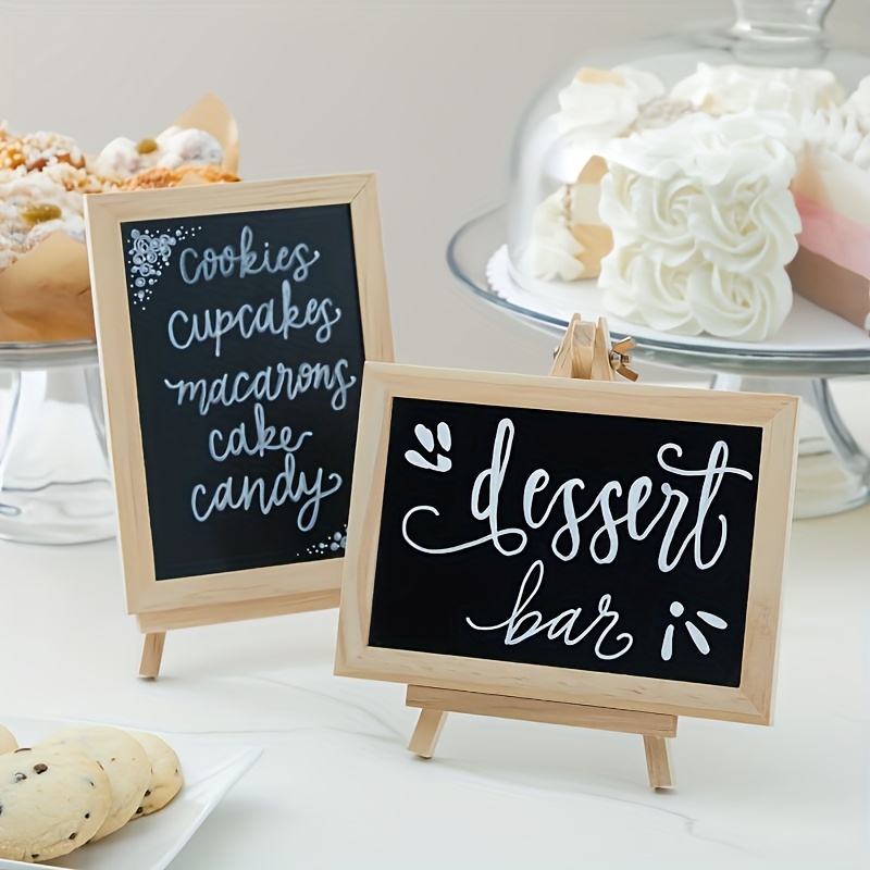 Lot De 30 Mini Ardoises Craie Avec Support En Bois - Étiquettes Pour Mariage, Fête, Décoration De Table