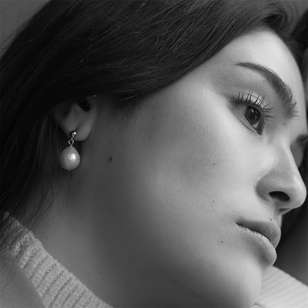 Freshwater Baroque Pearl Earrings, Unique Statement for Women
