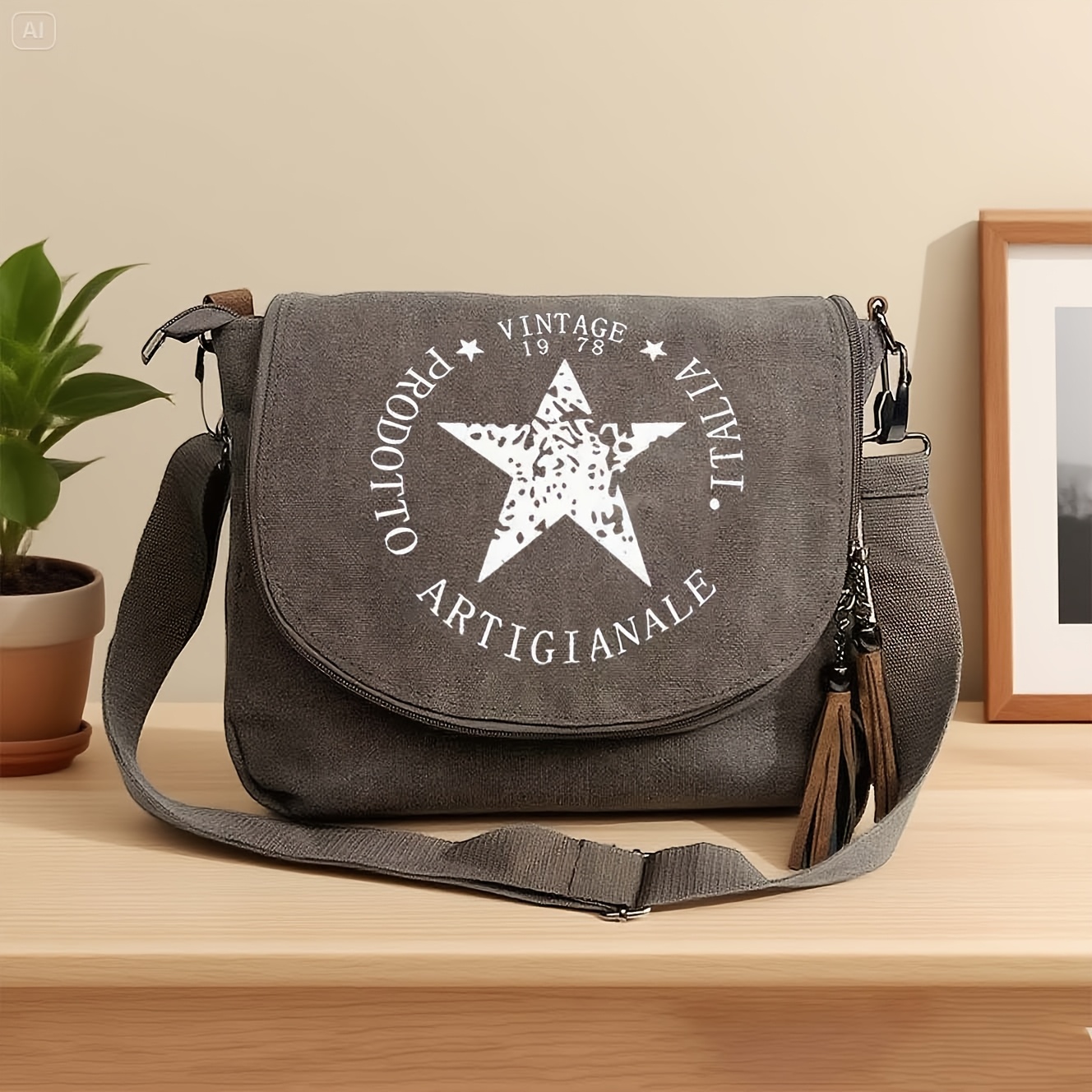 Crossbody Bag – Vintage Italian Shoulder Messenger Bag For Women, Adjustable Strap, Durable Casual Purse