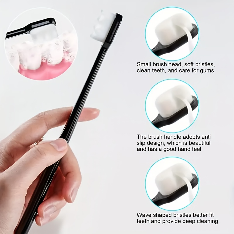 2 Ultra-fine Soft-bristled Manual Toothbrushes, Random Colour