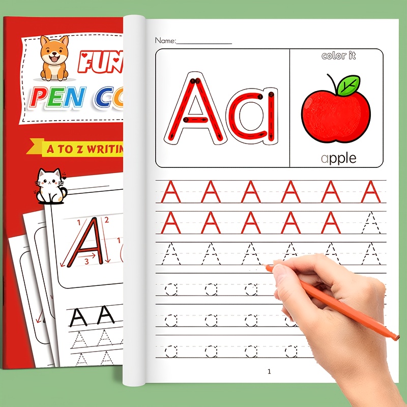 32 page childrens handwriting practice book 26 english letters copywriting and pen control training workbook workbook for kids educational coloring learning to write suitable for home and school writing aids