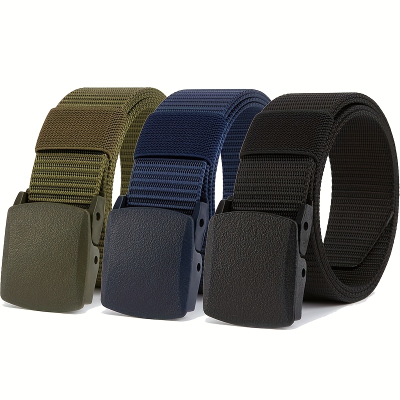 Automatic Buckle Men's Nylon Belts 3 Pack