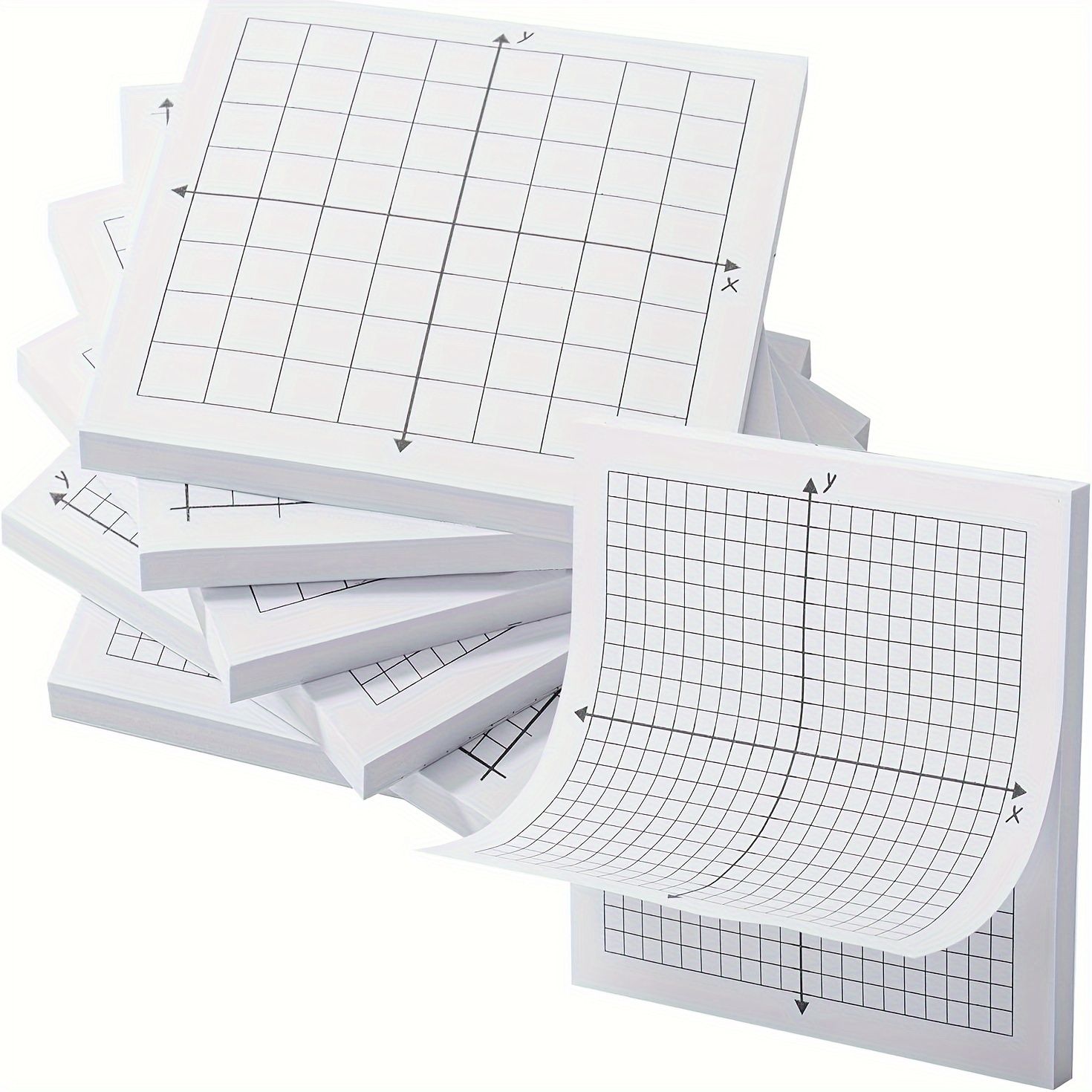 

6pcs Paper Sticky Note Pads 150 Sheets 3 X 3 Inch Mini Pads Adhesive Grid Variety Of X Y Axis Coordinate Grid Notepad For Office School Supplies, 6 Designs 25 Sheets/pad