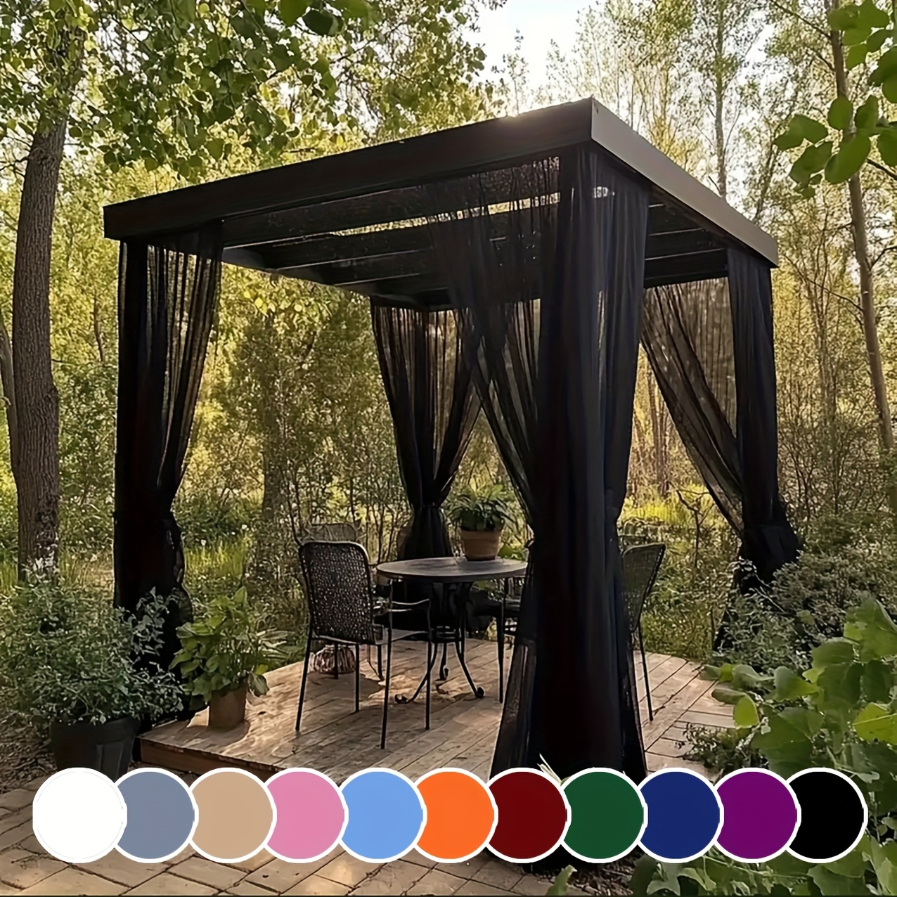 one pack halloween christmas adjustable sheer outdoor curtains with rod pocket breathable mesh for daily use and festive decorations suitable for patio cabin backyard porch gazebo indoor mosquito netting wedding venue decoration single piece