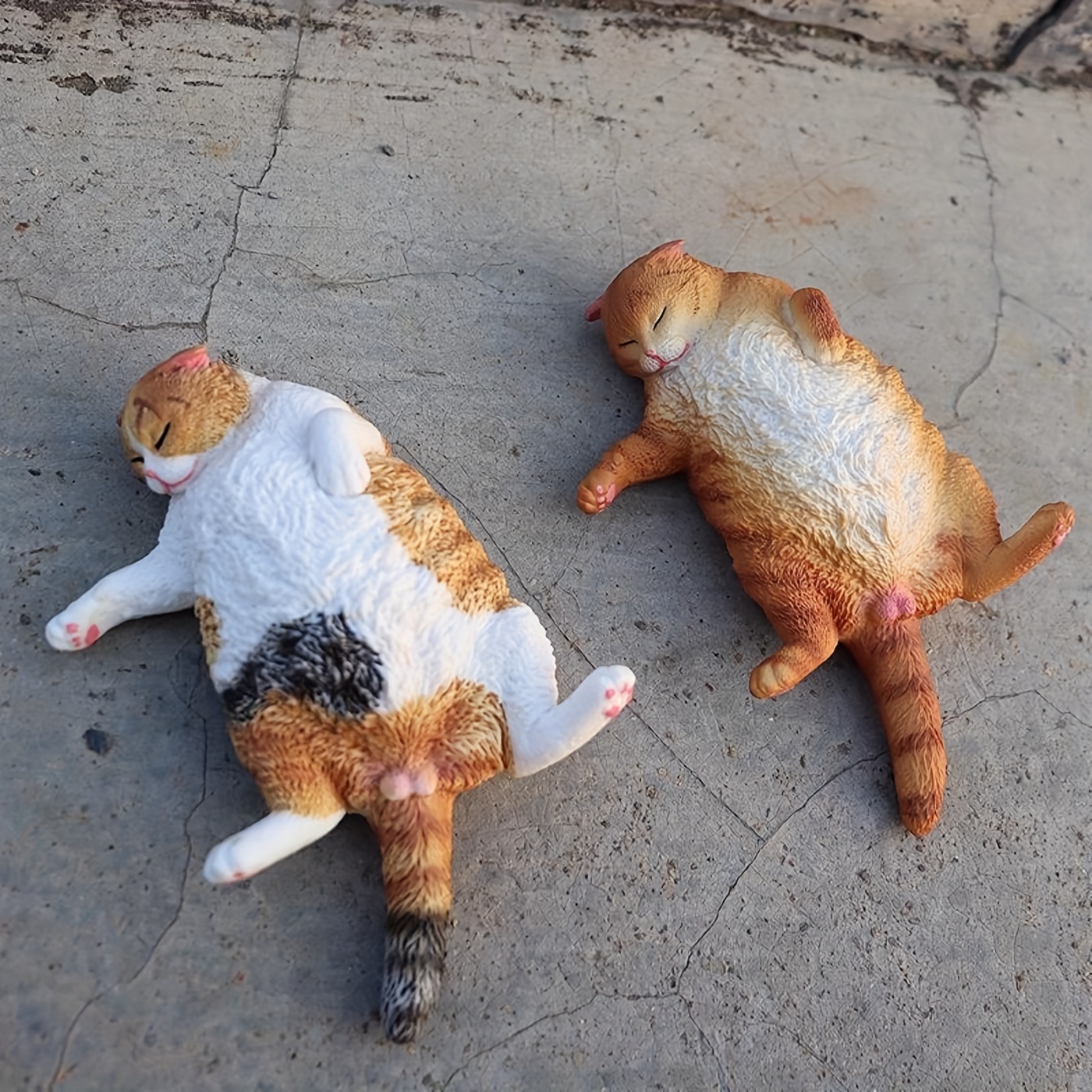 Realistic Sleeping Persian Cat Plush Toy Soft PVC Stuffed Animal