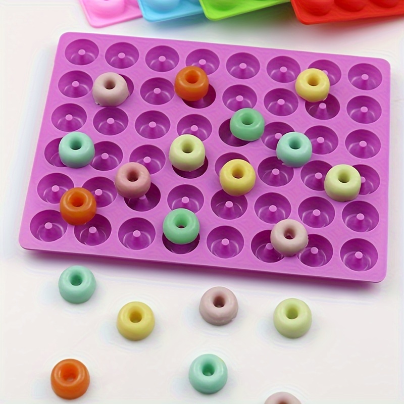 

48-cavity Mini Donut Silicone Mold For Chocolate - Food Grade Cartoon Baking Tool