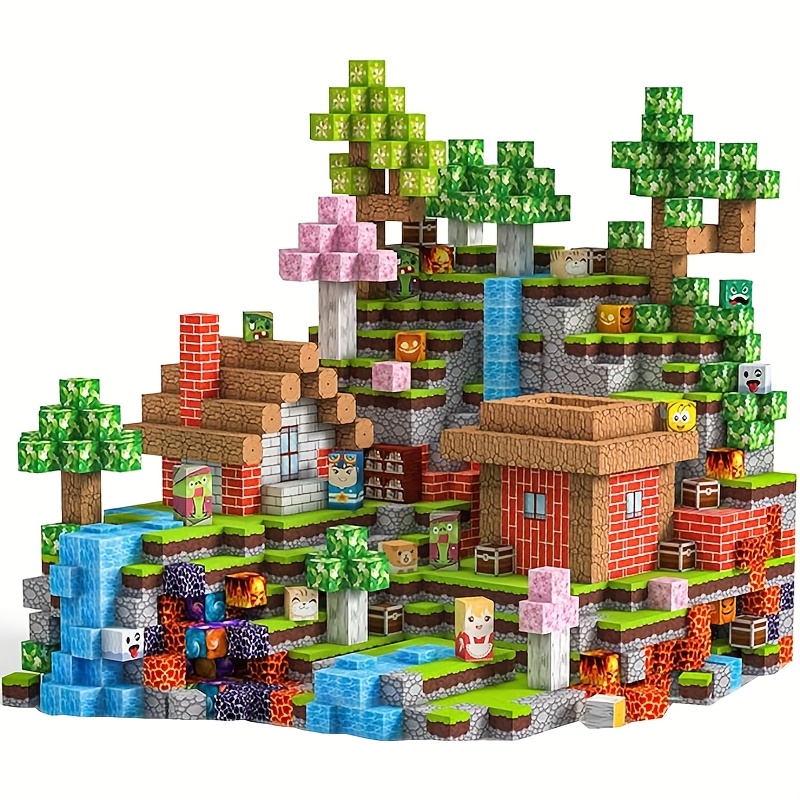 item picture 100pcs creative magnetic building blocks toy develops   thinking and motor skills for kids aged 3 durable abs material with   design themes
