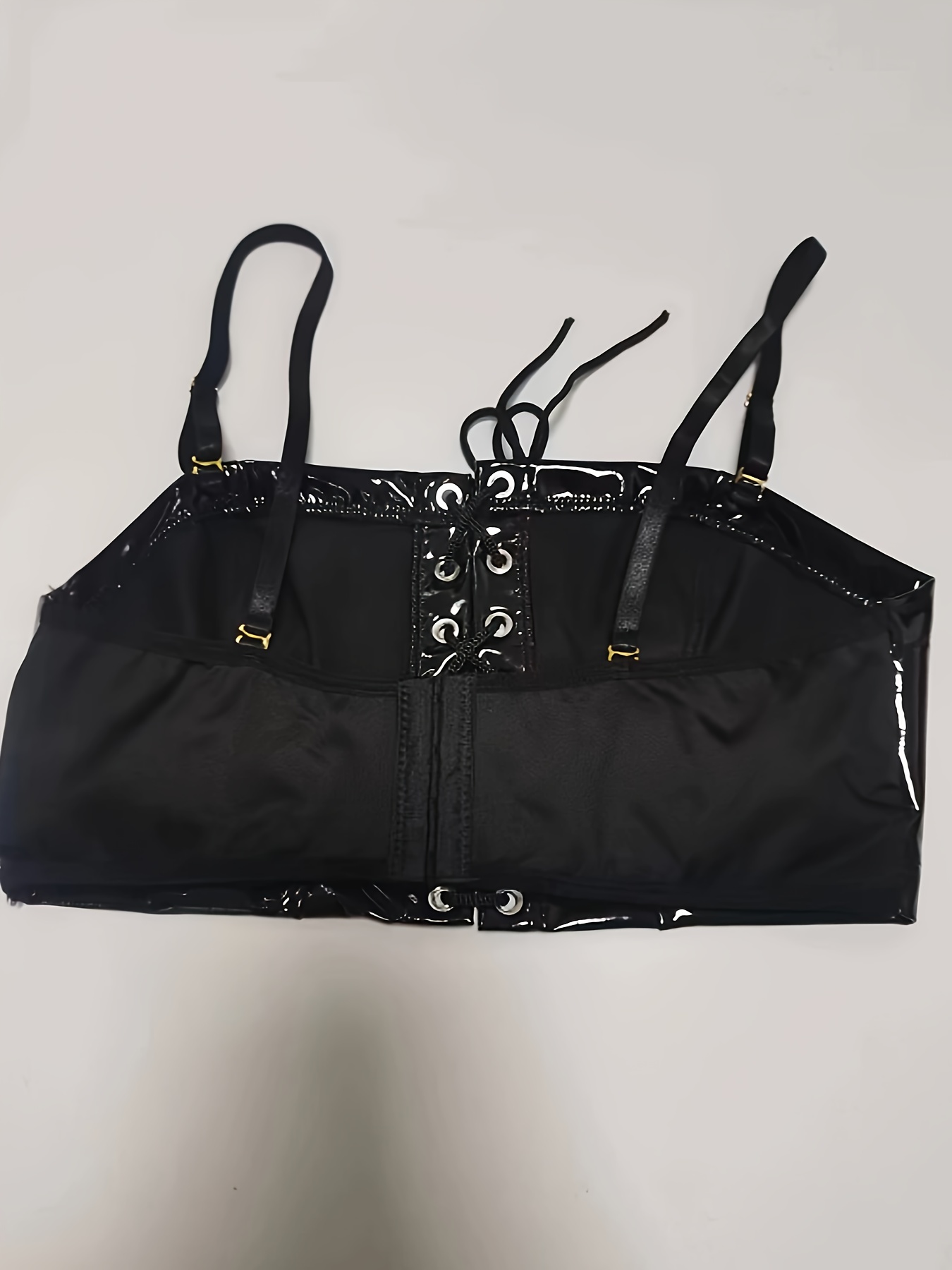 Hot Faux Leather Dress Set Cutout Criss Cross Front Bra Mini