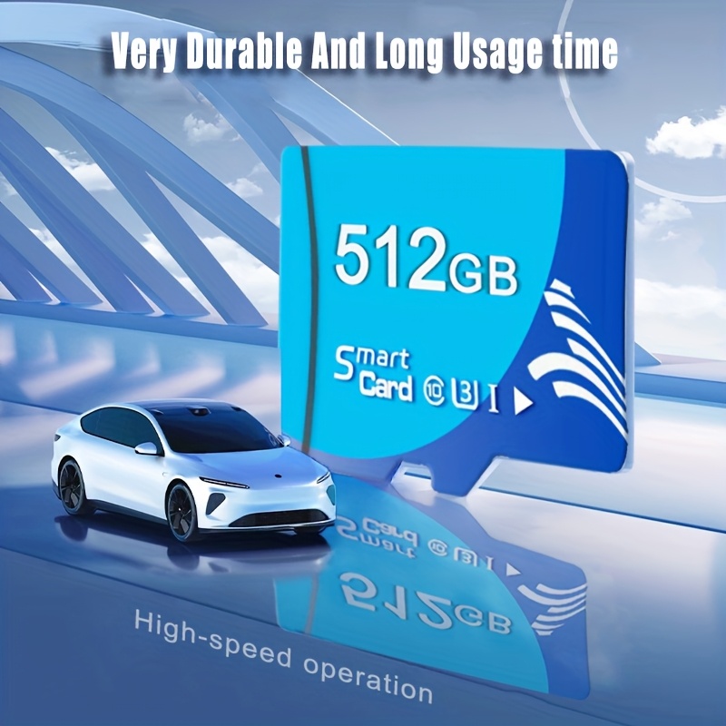 High-Speed 128GB/256GB/512GB TF Card - Class 10 UHS-I, Shockproof & Durable, Compatible with Smartphones, Cameras, Drones, Laptops, MP3/MP4 Players, Recorders, and More, Versatile Data Transfer, Sleek Design, Reliable Performance, Multimedia Storage
