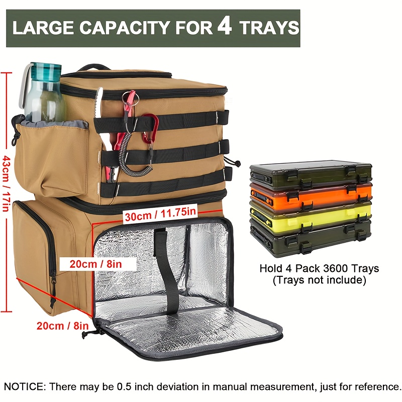 [Fishing | Resistant] Resistant Fishing Backpack | Fishing Tackle Box Bag with Rod Holders & Cooler | Gear Gifts for Men, Valentine's Day gift