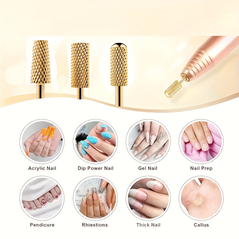 

Nail Drill Bits For Acrylic & Gel Nails - Unscented Manicure Pedicure Tool For Nail Polishing, Cleaning & Callus Removal - Professional Nail Art Equipment