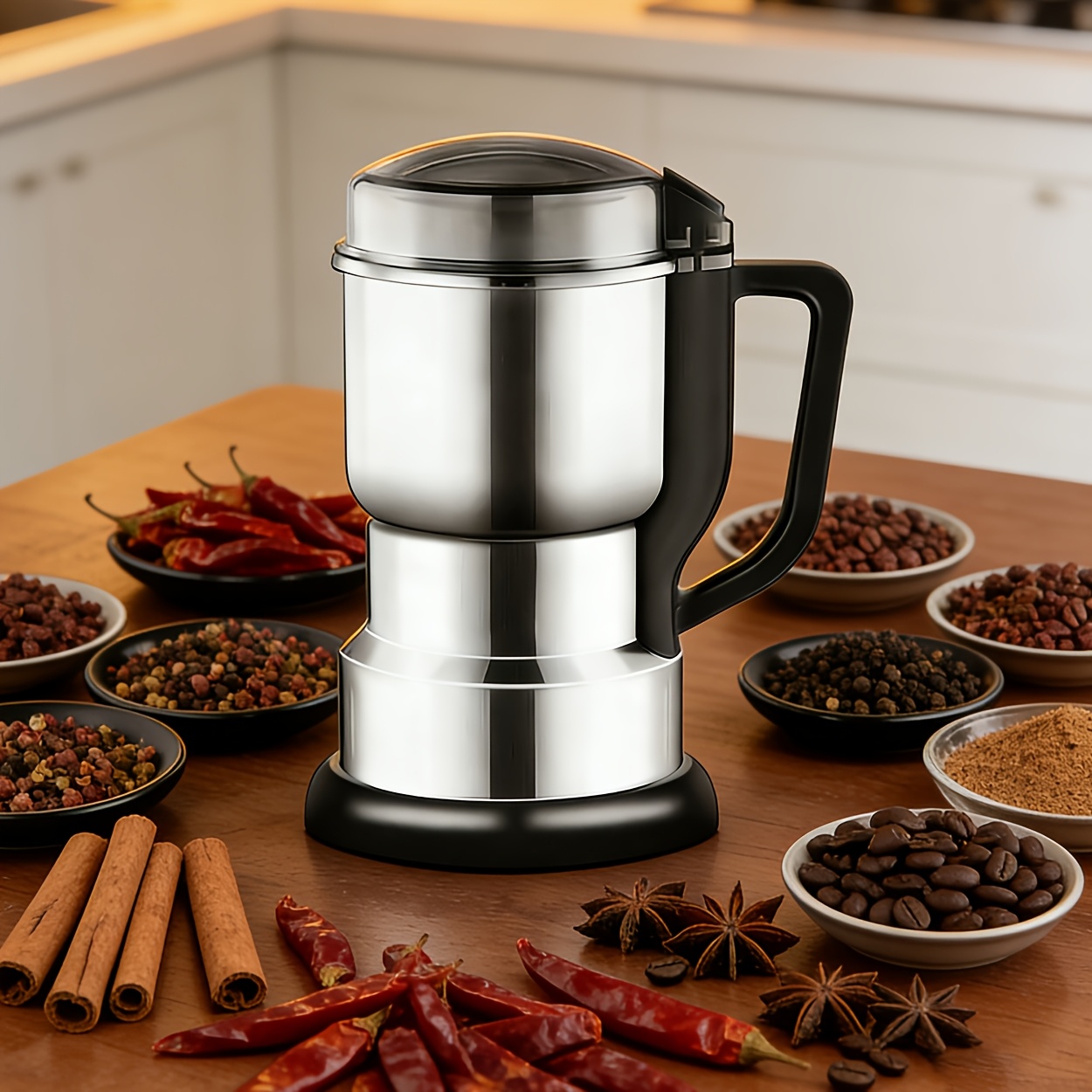 TEMU Multifunctional Electric Grinder 300w A Coffee Grinding Tool. This Food-grade, Rapid Grinder Is Suitable For Coffee, Spices, ; It Serves As An