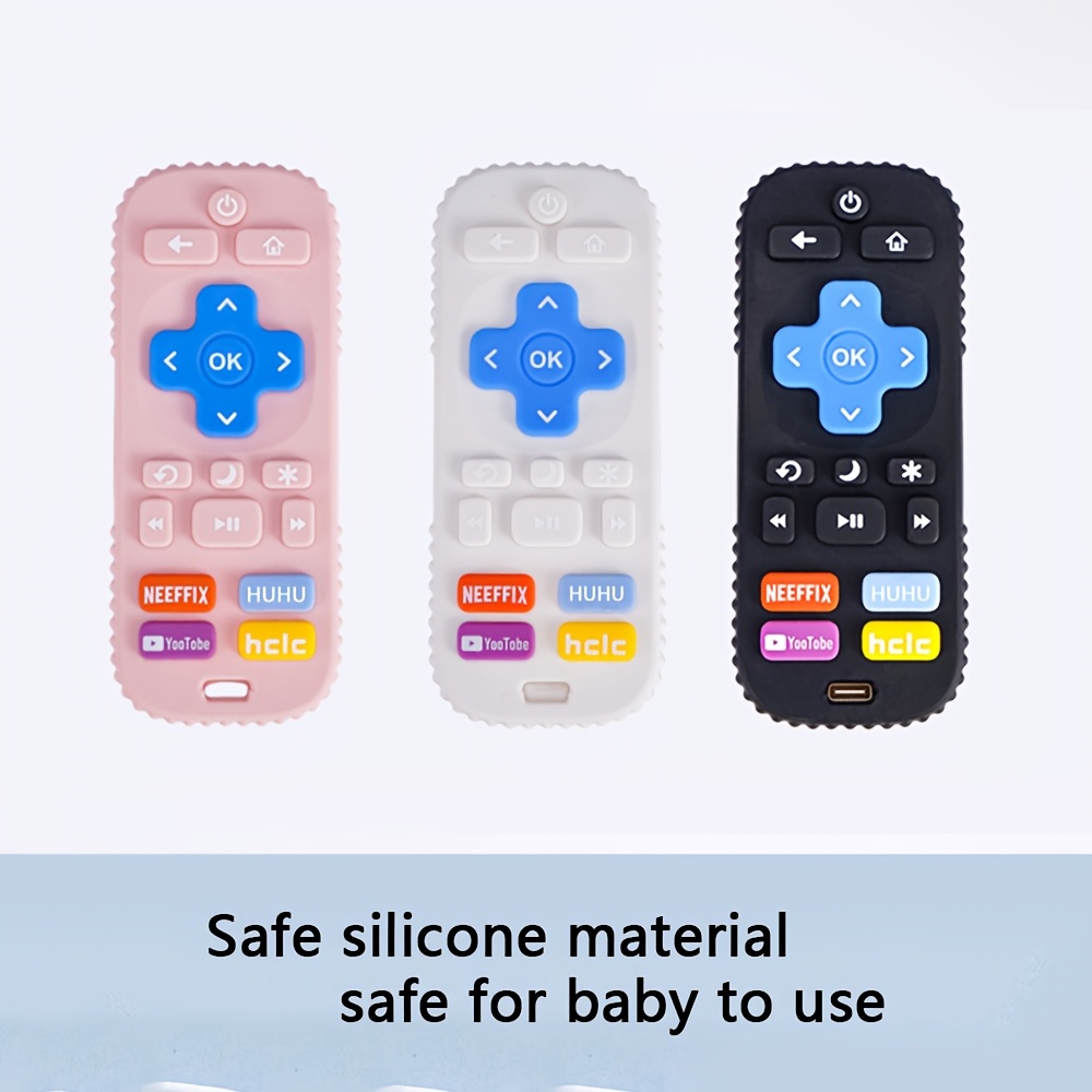 1pc Soft Silicone Youngsters Teether Toy - Pink Remote Control Design with Colorful Buttons, Safe & Durable Chew Toy for Teething Youngsters 0+, Easy to Clean & Disinfect, Youngsters Toy