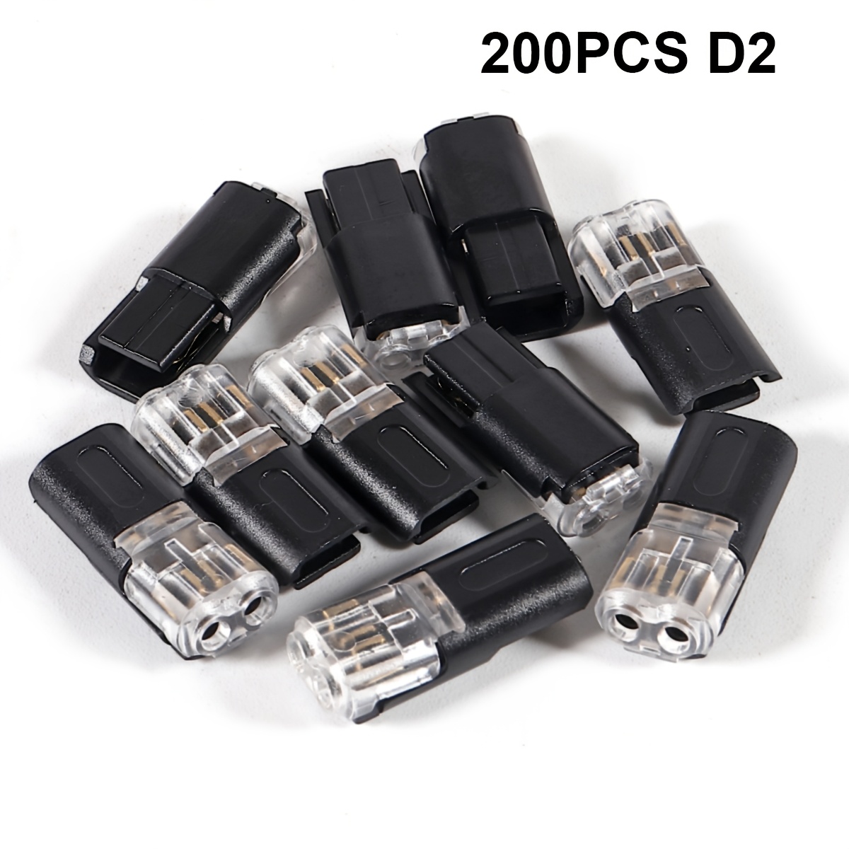 TEMU 200pcs Mini D2 Plug-in Dual Wire Lockable Connectors Removable Terminal Bidirectional Insertable Cable Clip Connector