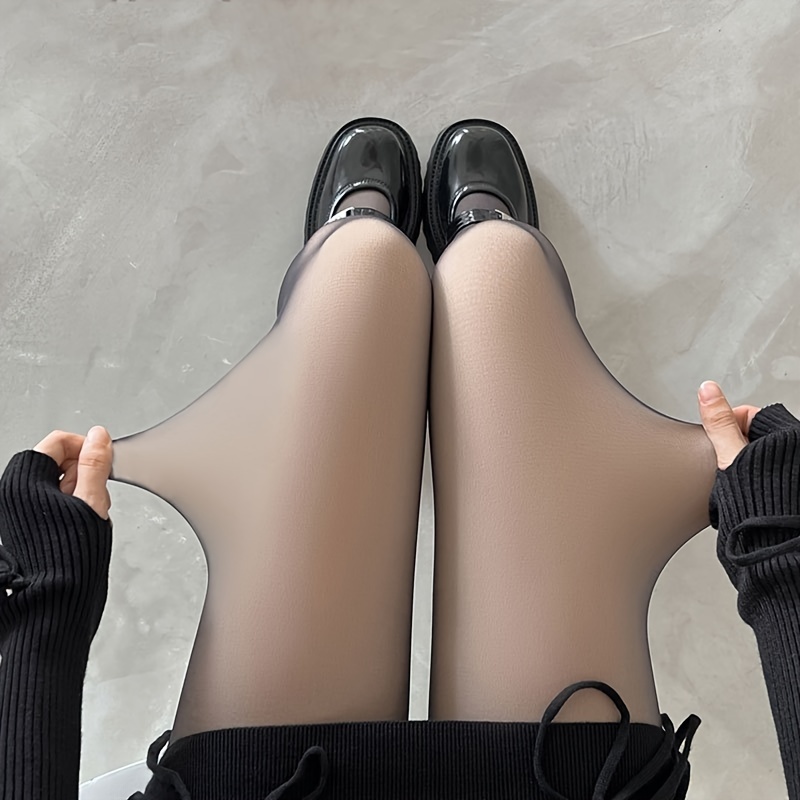 Winter Warm Leggings Women Sexy Slim Translucent Pantyhose Elastic