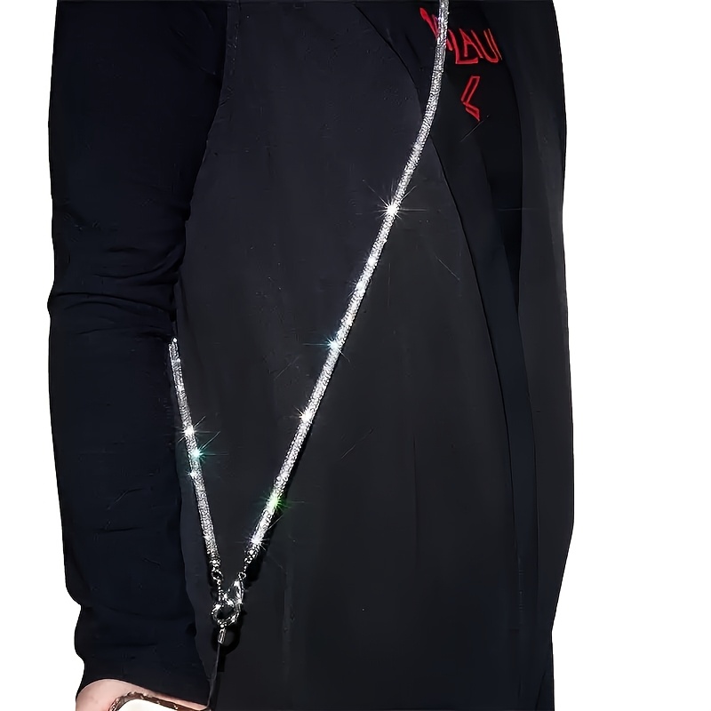 Luxury Rhinestone Long Crossbody Phone Lanyard For Women, Fashionable Shiny Crossbody Chain, High-end Bag Accessory