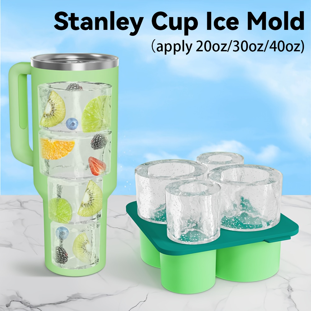 

4-panel Silicone Ice Tray For Stanley Cups 30/40oz - Includes Lid, Halloween, Christmas, Easter, Thanksgiving Parties & Festivals