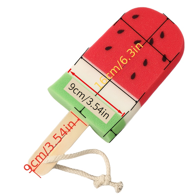 Summer Watermelon Ice Pop Bath Sponge, Soft Exfoliating Brush