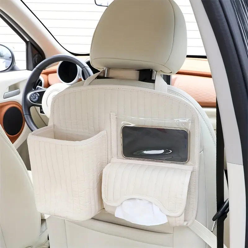car back storage with multifunctional hooks tissue box and miscellaneous items organizer for vehicles Product details 2