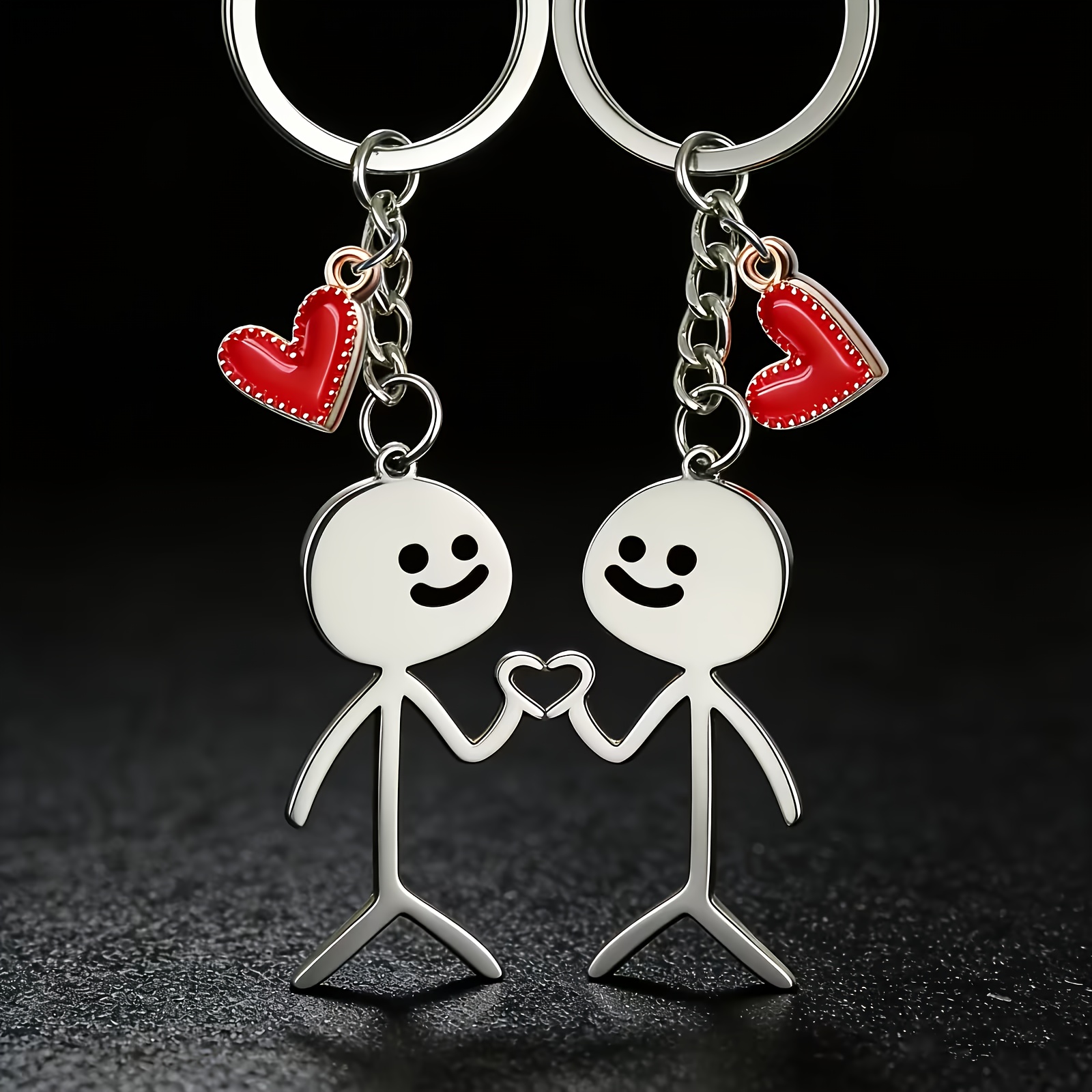 Matchstick Man Love Couple Theme Keychain, Perfect Gift