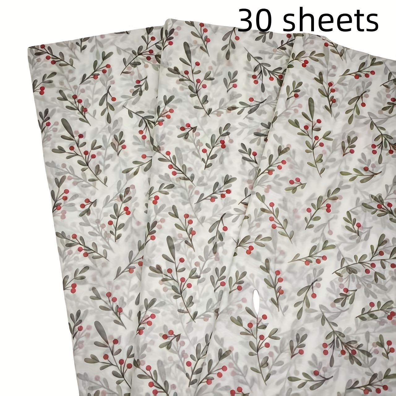 Thin Paper With Holly Seed Pattern, 20 '' X 14 '' Gift Wrapping Paper, Suitable For Wedding, Christmas, Birthday Gift Packaging, Bouquet Packaging, Gift Bag Filling, Party Gifts