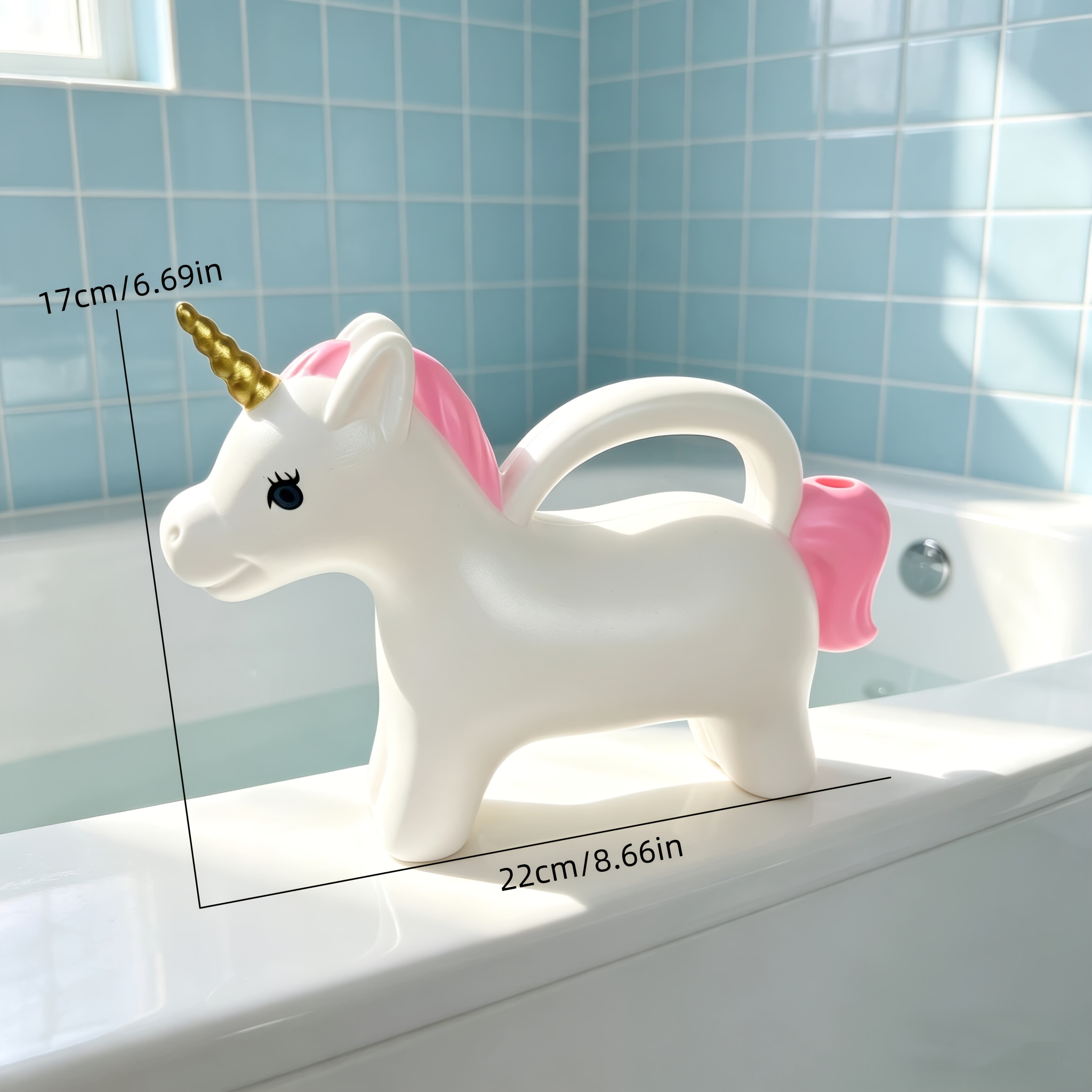 White Unicorn Water Bottle Toy, Bathing Play Toy