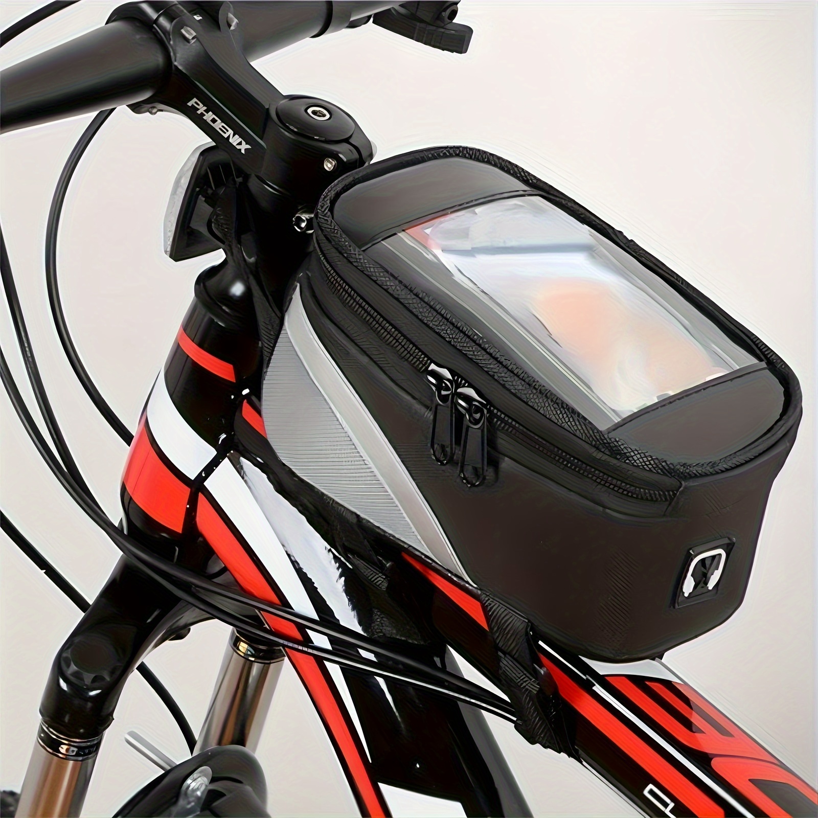 

1pc Bicycle Handlebar Bag, Waterproof Touch Screen Phone Bag, Mountain Bike Cycling Handlebar Bag, Simple Clutch Bag