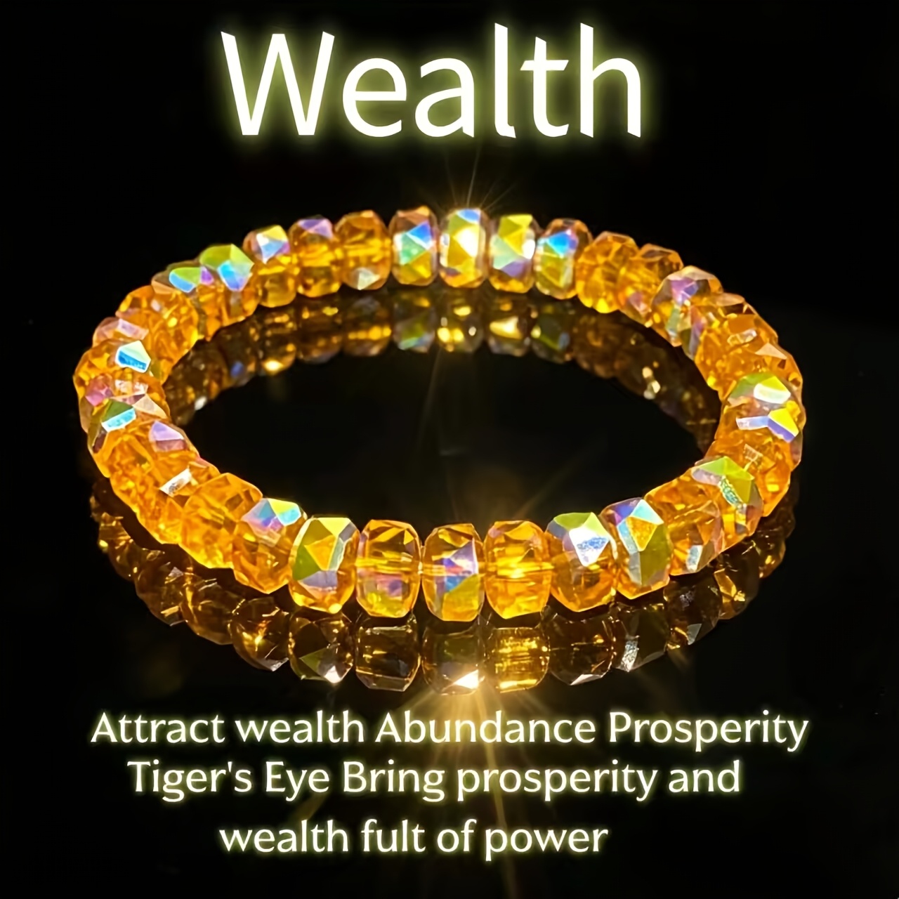 TEMU 1pc Wealth Bracelet, Symbolizing And , Implying Smooth Career . Handmade With Elastic Cord, Unisex Design. A New Wealth-attracting Bracelet,