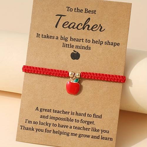 during the back to graduation season teachers day thanksgiving and christmas schools give gifts to teachers diy oil infused red wax thread woven bracelets perfect gifts for teachers for teenager